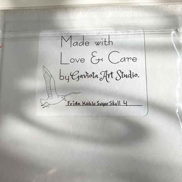 Frida Kahlo Sugar Skull 4 Acrylic Painting - Picture 5 of 8